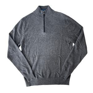 3-29 QI CASHMERE Men's Henley Sweater 100%Cashmere Gray S